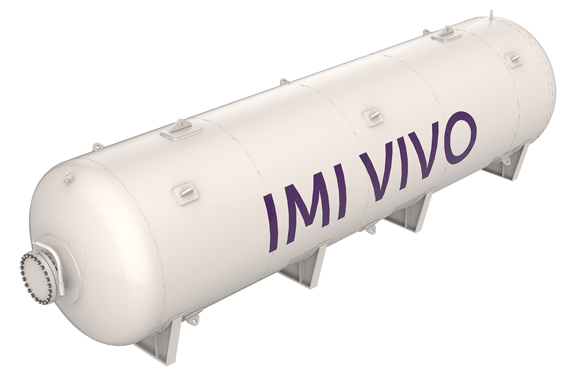Rendered shot of an IMI VIVO hydrogen storage tank