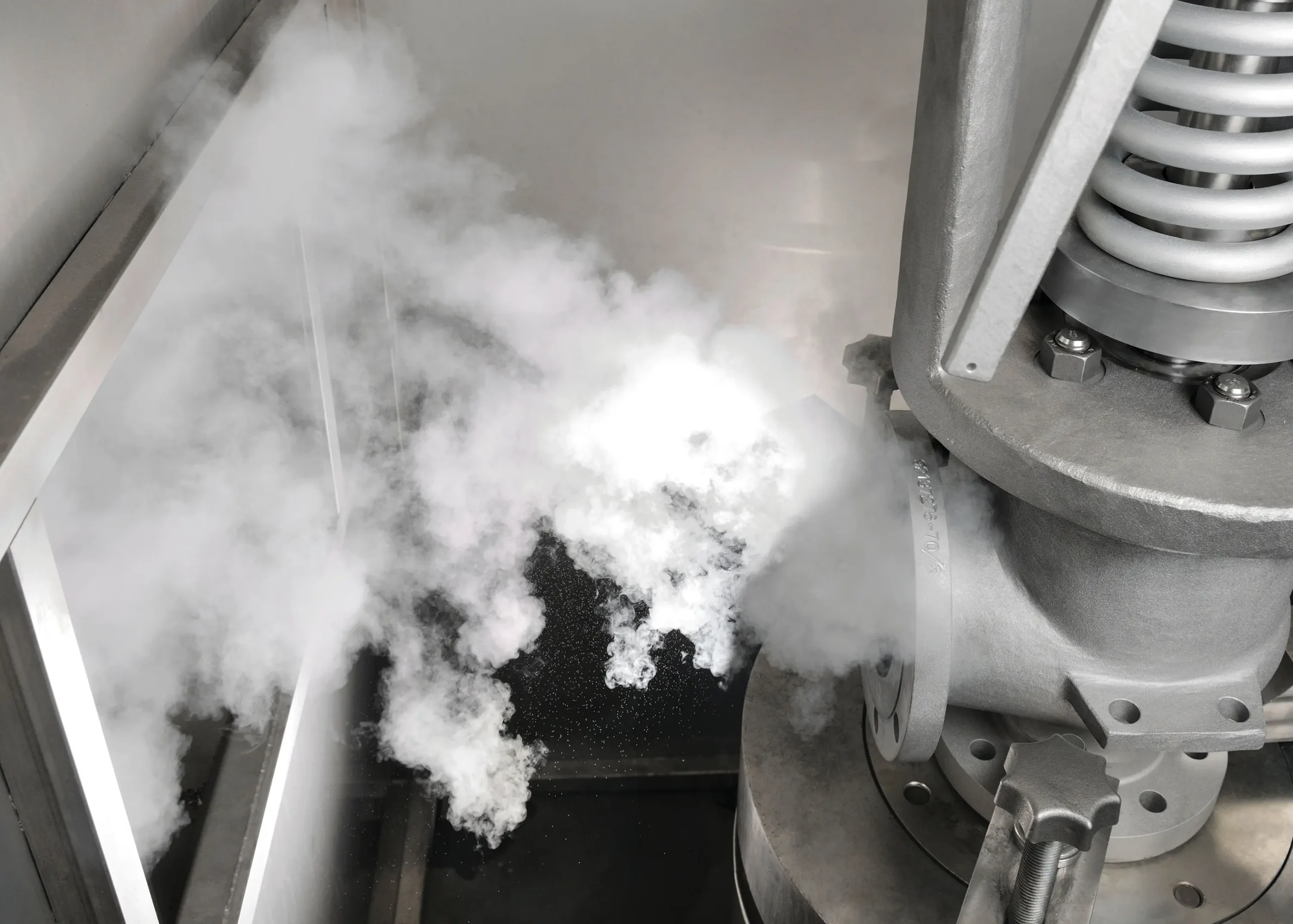 Testing safety valve at IMI BuR site ensures reliable performance and protection against excessive pressure in industrial processes.
