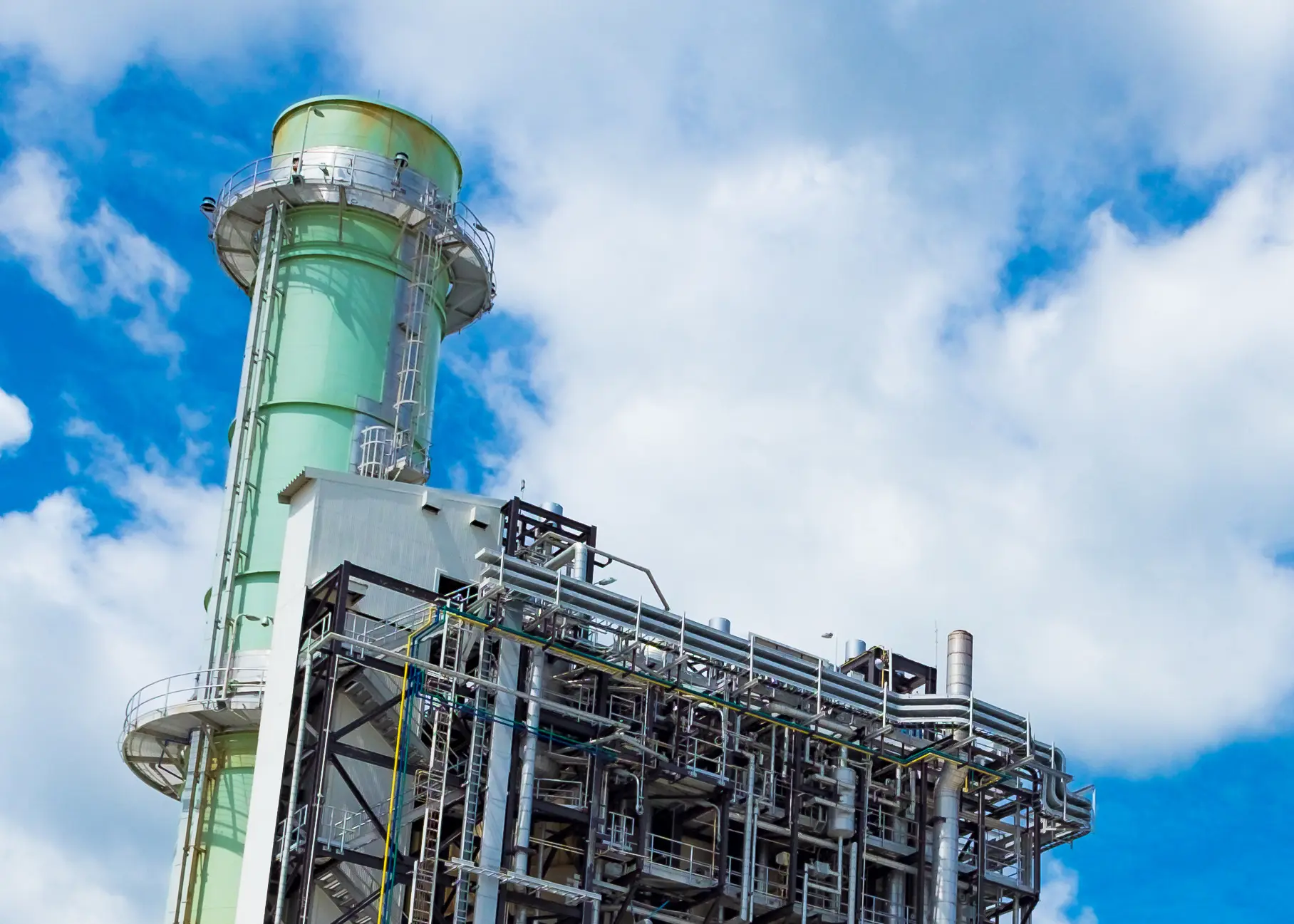 Impressive combined cycle power plant, underscoring the significance of gate valves in controlling the movement of steam and gases.