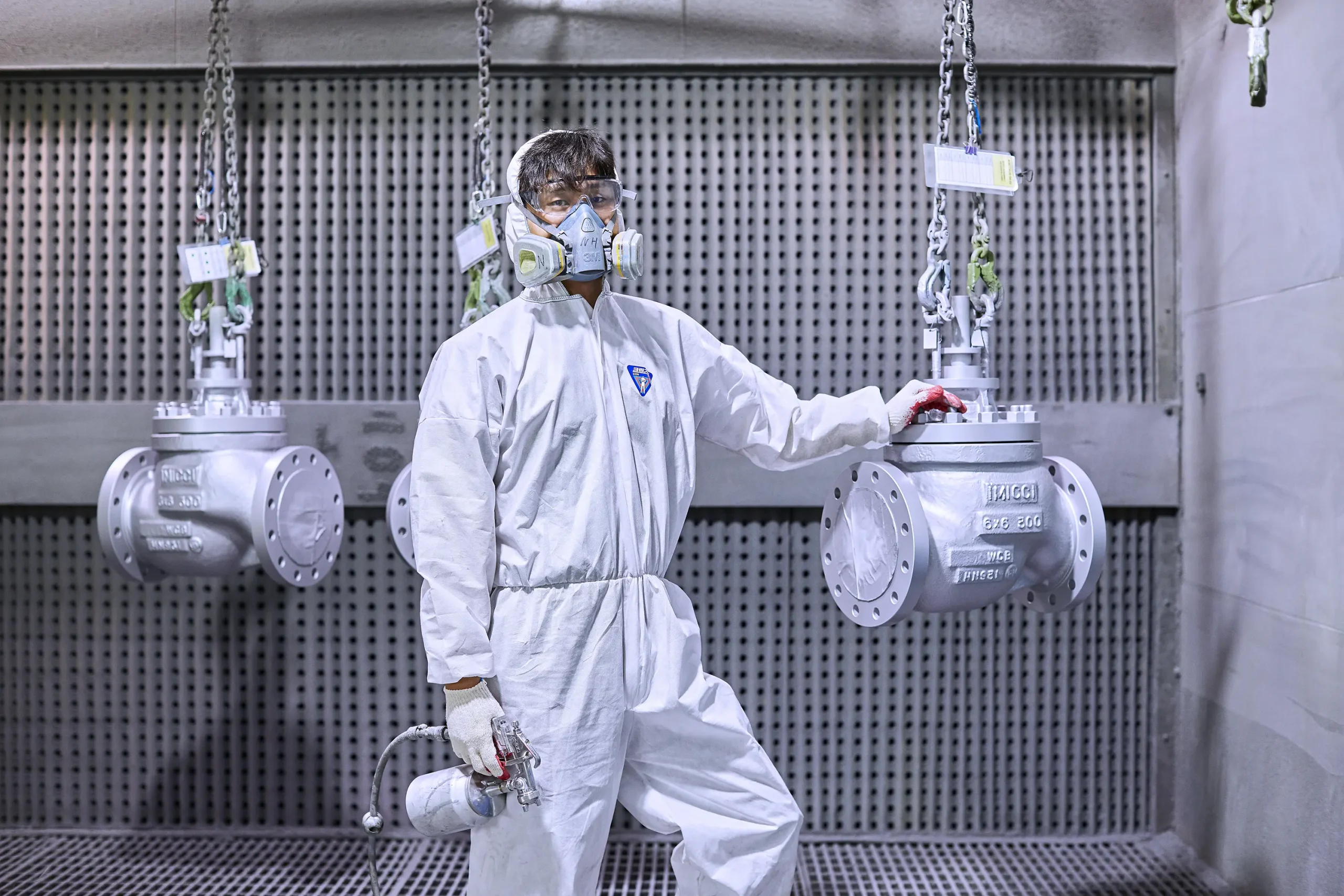 The state-of-the-art IMI site in Korea ensures valve performance by meticulously spraying valves before testing, ensuring reliability and longevity.