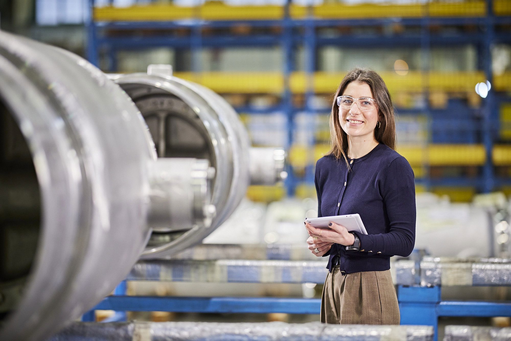 Valves being inspected at IMI