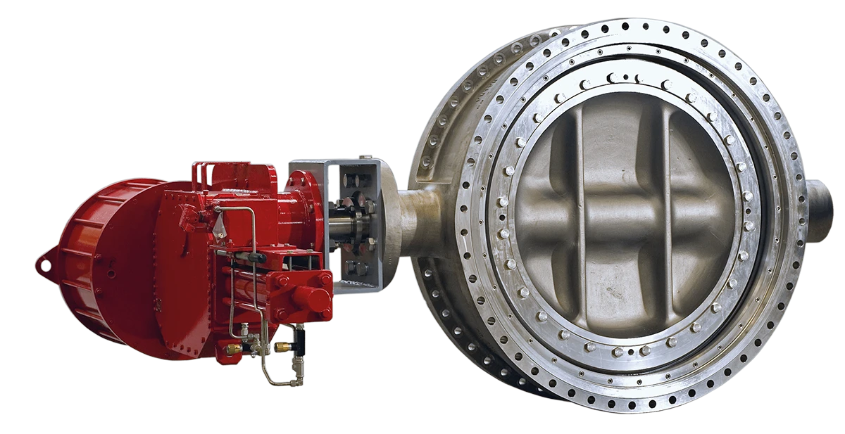 Close-up of IMI Orton's MV Series Butterfly Valve, showcasing its intricate design and robust construction