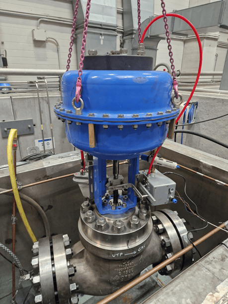 Control valve used in fugitive emission testing at IMI